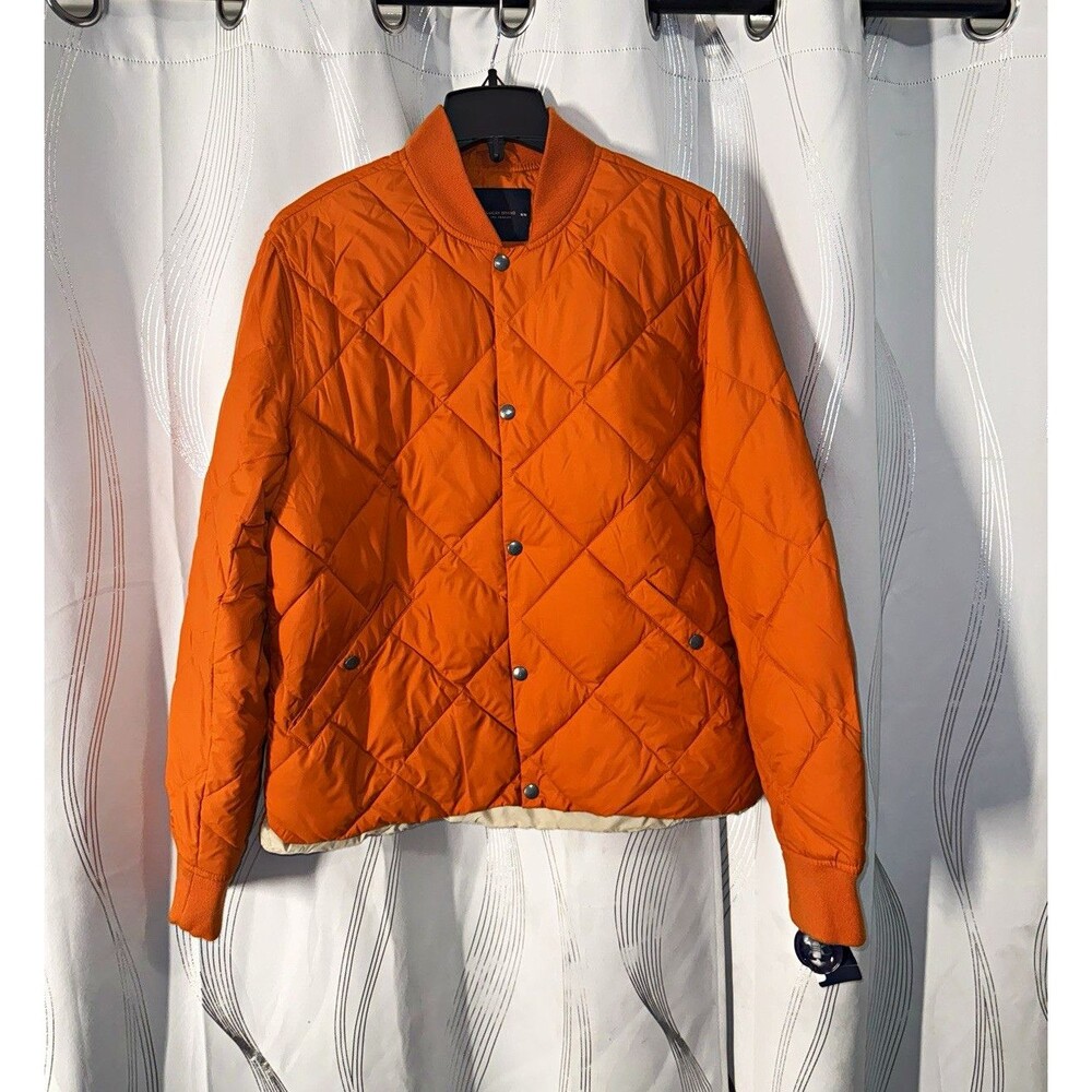 Lucky Brand Men's Orange Quilted Jacket Size M